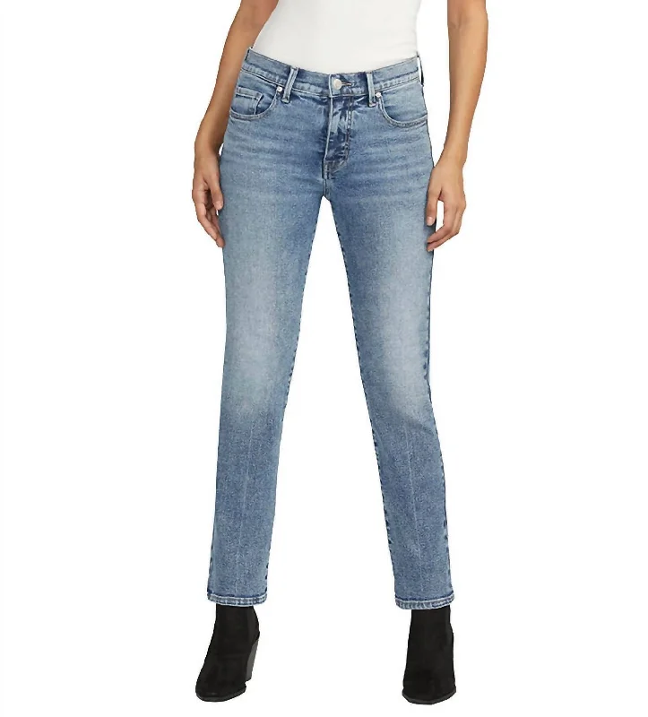 Elegant Attire Cassie Slim Fit Mid Rise Jean In Beacon Blue