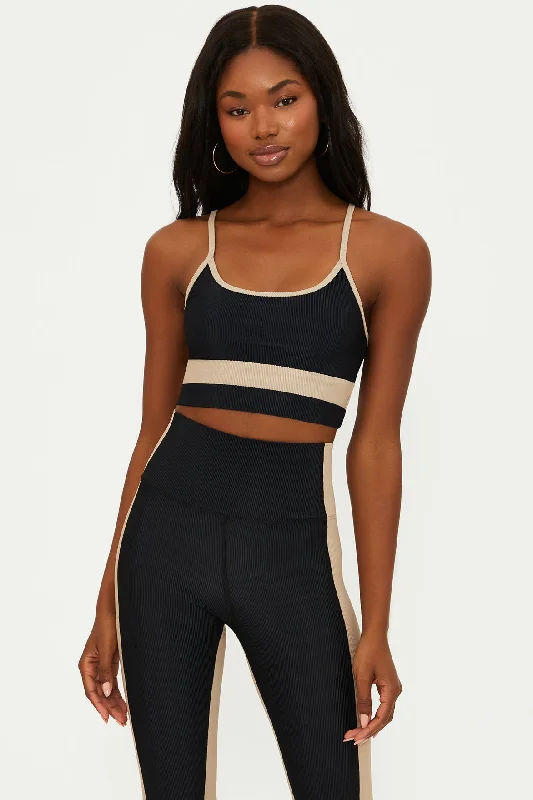Stylish Looks Eva Top Black Tan Colorblock