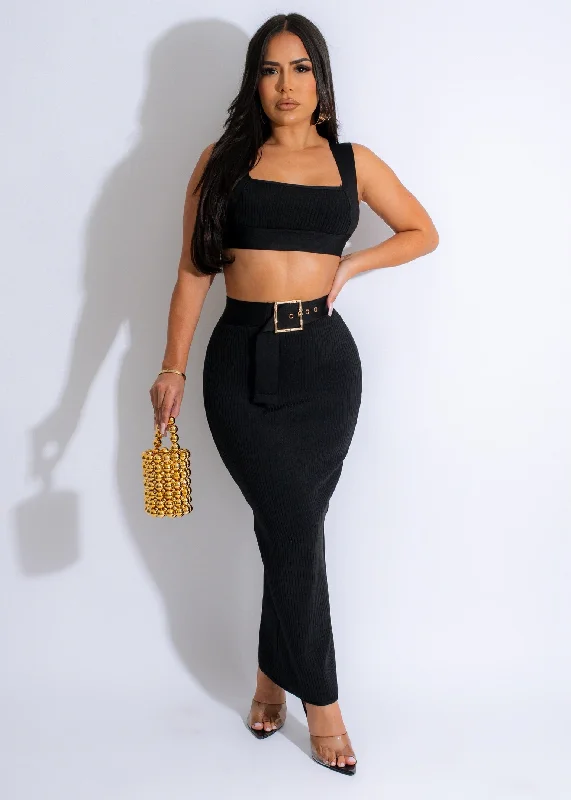 Bold Fashion All Your Love Bandage Skirt Set Black