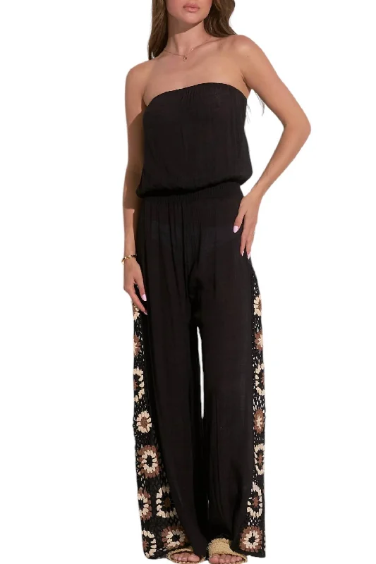 Evening Looks Jumper Strapless With Crochet In Black