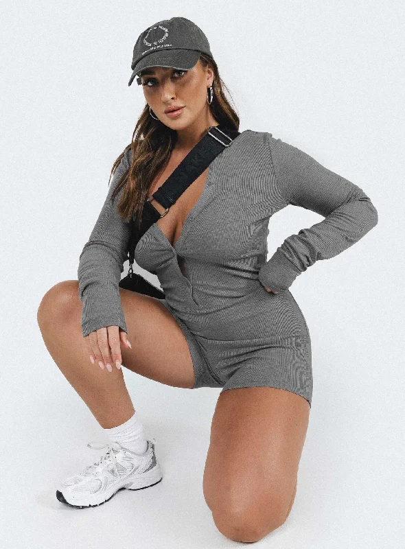 Limited Styles Angel Romper Dark Grey