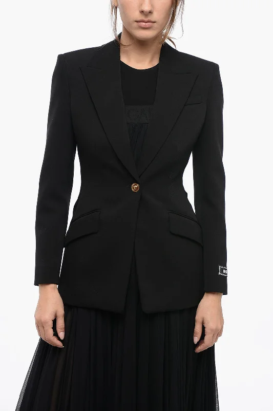Lightweight Fabric Versace Wool Blazer With Peak Lapel 38 Italian Size
