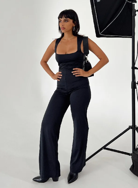 Style Breakthroughs Tressi Long Catsuit Black