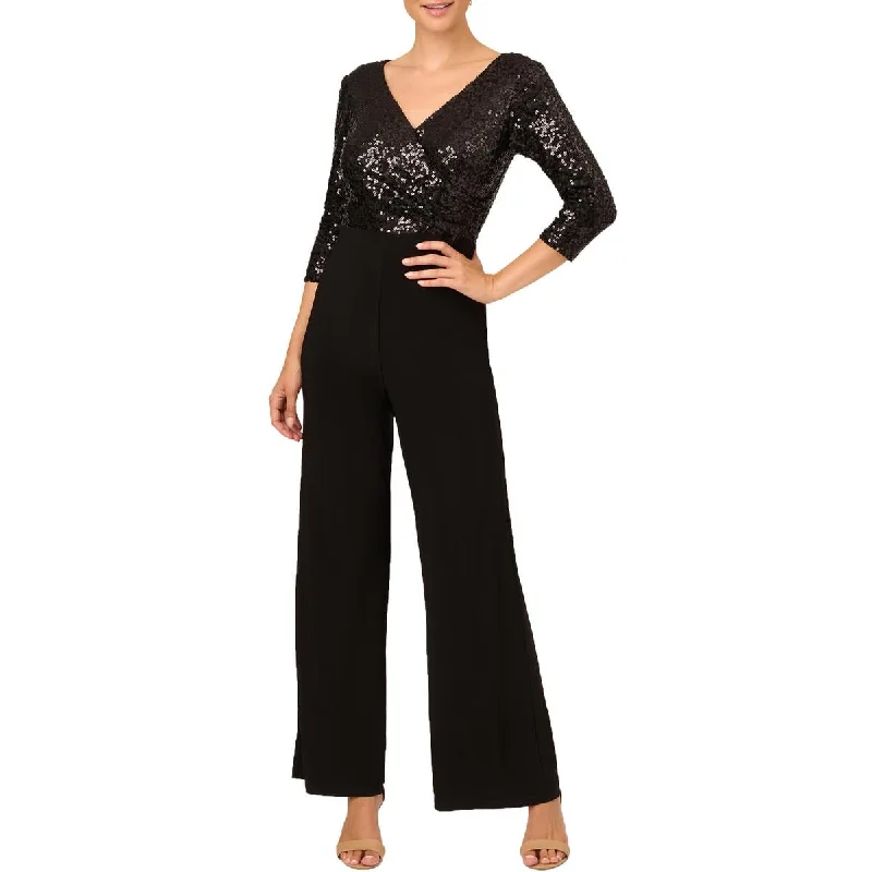 Fresh Styles, Fresh Deals Womens Sequin Faux Wrap Jumpsuit