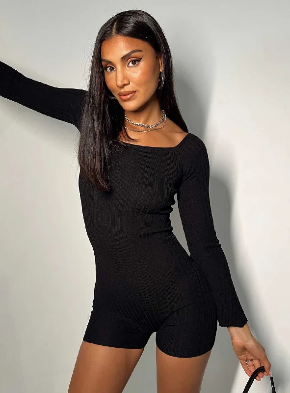 Trend Alert Routley Knit Romper Black