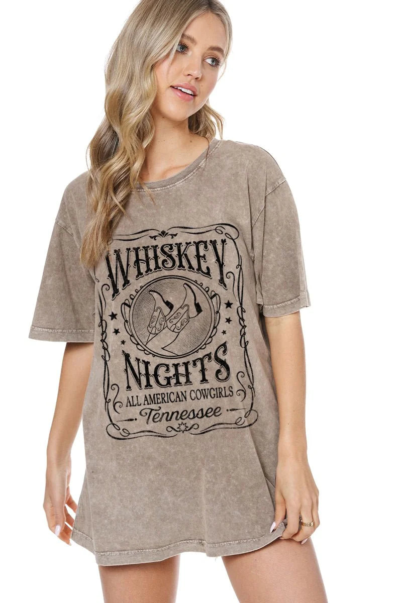 Trendy Street Style Zutter Whiskey Nights Graphic Tee