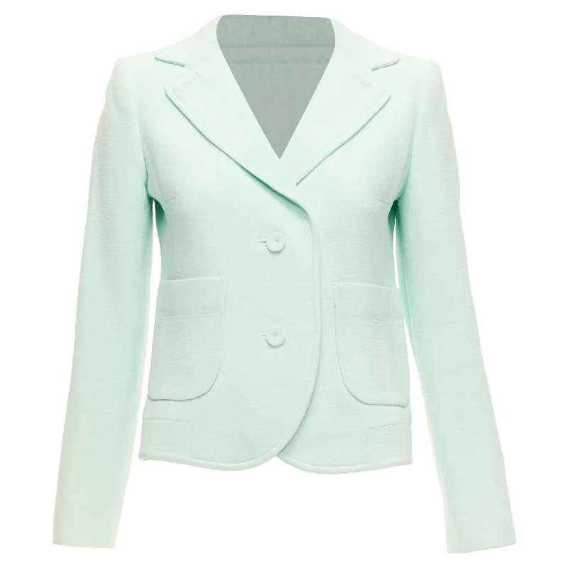Chic Styles Carven Viscose Virgin Wool Shoulder Darts Blazer