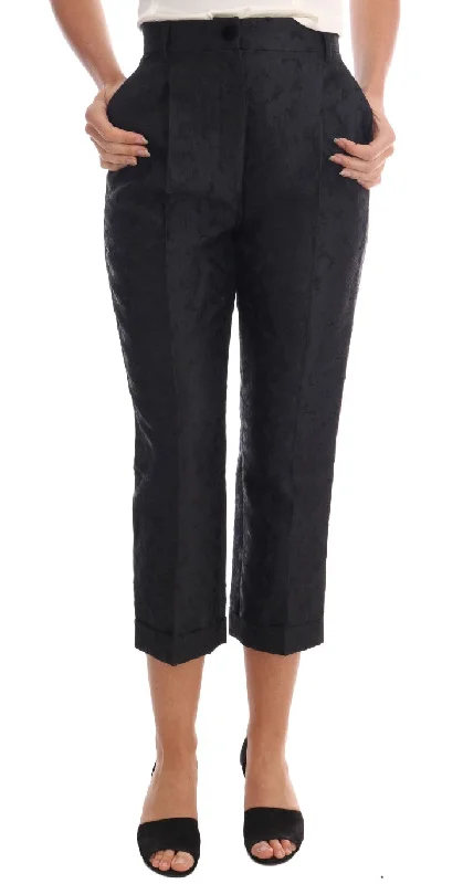 Subtle Sophistication Dolce & Gabbana Elegant High Waist Capri Dress Women's Pants